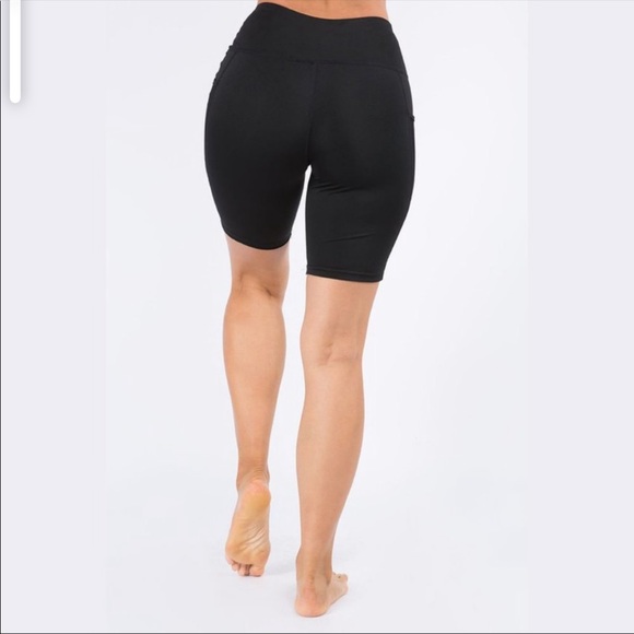 Black Active Wear Biker Short Net Legging - Picture 2 of 9